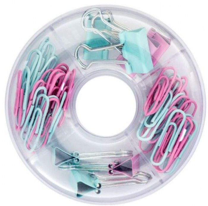 Kit Office Binders/Clips RS/AZ Colors BRW CL0012