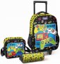 Mochila Carrinho+ Lancheira+ Penal Magic Kids Game Over 123178