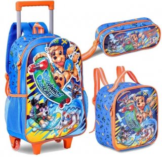 Mochila Carrinho+ Lancheira+ Penal Clio Doguinhos Radicais Dr24558K