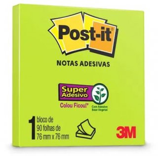 Post-It **3M 654* Verde Neon/Acido 90FLS 76X76