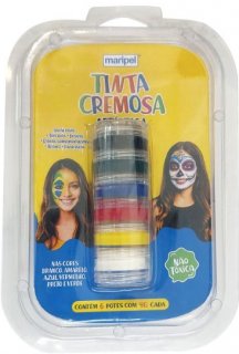 Pintura Facial Cremosa 4G - 6 Cores - Maripel 8010