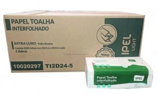 Papel Toalha Interf. *extra Luxo* Ipel Light **24Gr** 20X22 Cx/5000Fls F.s.  E2424