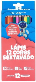 Lapis Cor  Futuro Sextavado  12 Cores  Fe092219