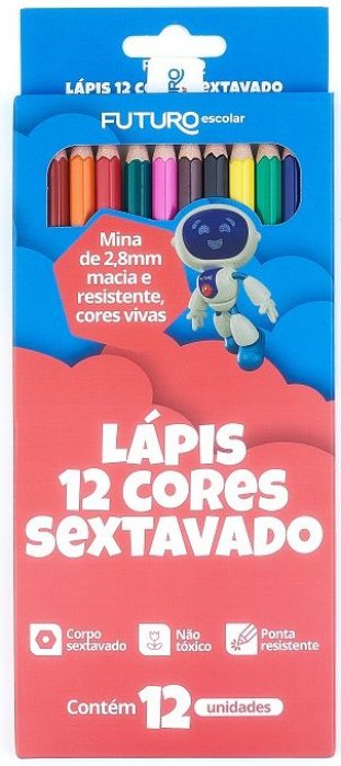 Lapis Cor Futuro Sextavado 12 Cores FE092219