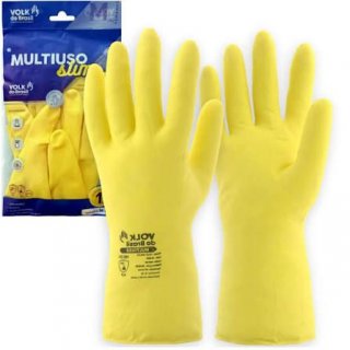 Luva Latex Amarela 9-G Volk Slim Forrada CA38310