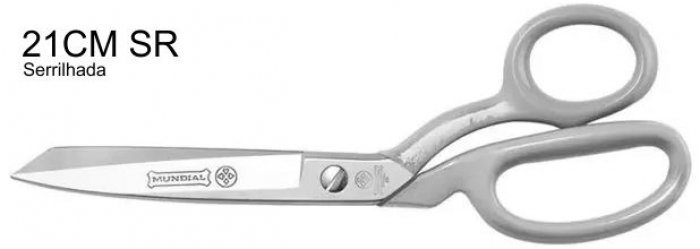 Tesoura Mundial 1470-8SR ** Cabo Cinza Forjada Serrrilhada 21CM