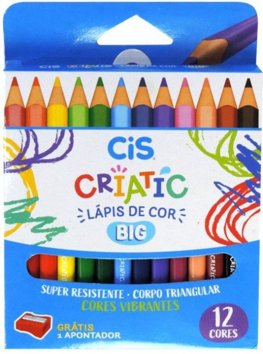 Lapis Cor CIS Criatic Big/Jumbo/Triangular +1APONT. 12 Cores