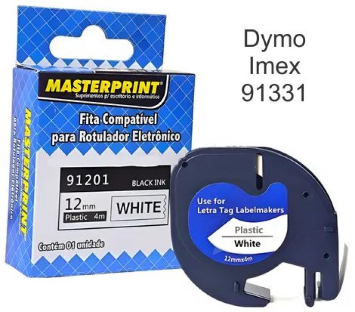 Fita Rotuladora *Masterprint* Dymo PT/BR 91331/91201 Letratag Plastico