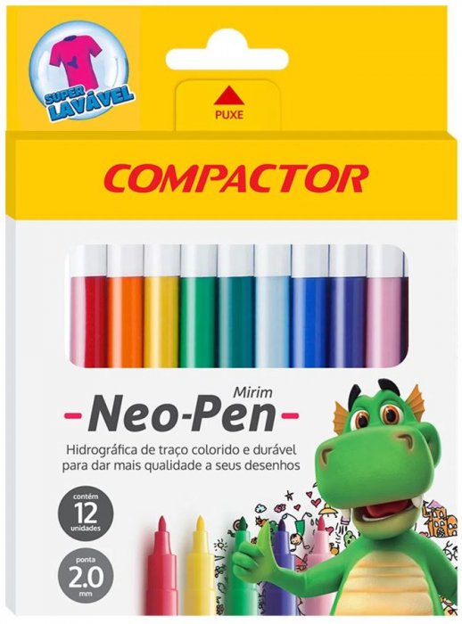 Hidrocor Compactor Neo-Pen Mirim 12 Cores 15831 Dragao