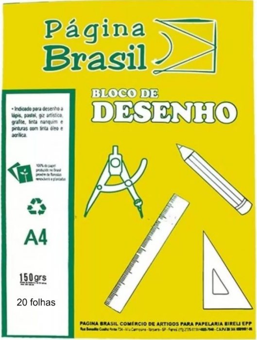 Bloco Desenho Pagina Brasil A4 150GR BR 20FL - BD150/A4