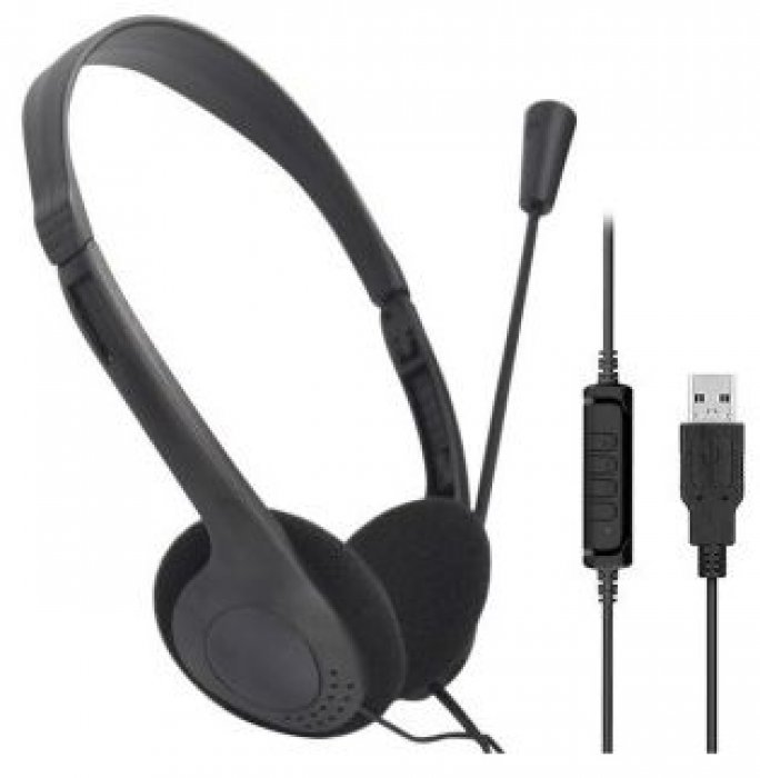 Headset USB Fone C/Microfone Biauricular Go Tech 0H109 Estereo Voip