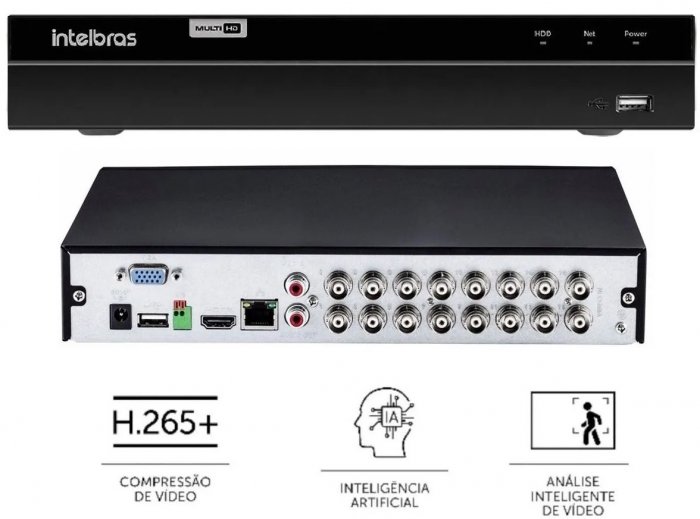 Dvr Intelbras Mhdx 1216 16 Canais Gravador Digital de Video