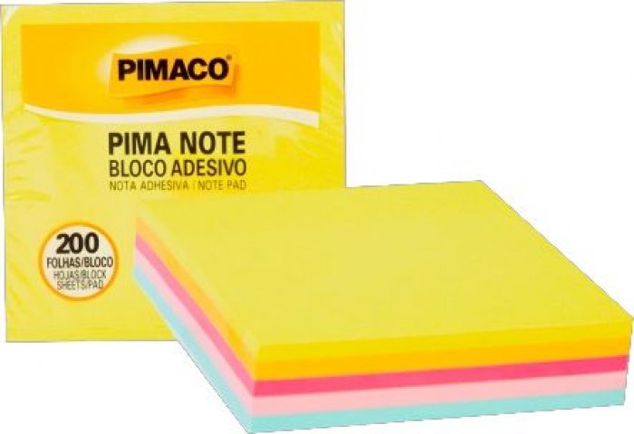 Bloco Adesivo *Pimaco* 76X76MM 5 Cores Multneon 200FLS Medio Cubo