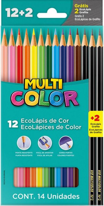 Lapis Cor Multicolor 12 Cores  11.1200N+2G C/2LAPIS Preto