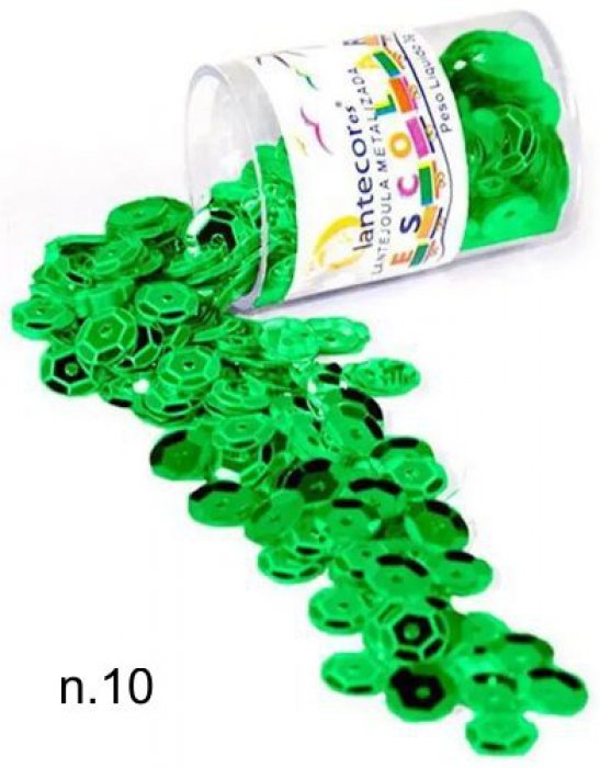 Lantejoula N10 2Gr Metalizada Verde Bandeira - *grande*