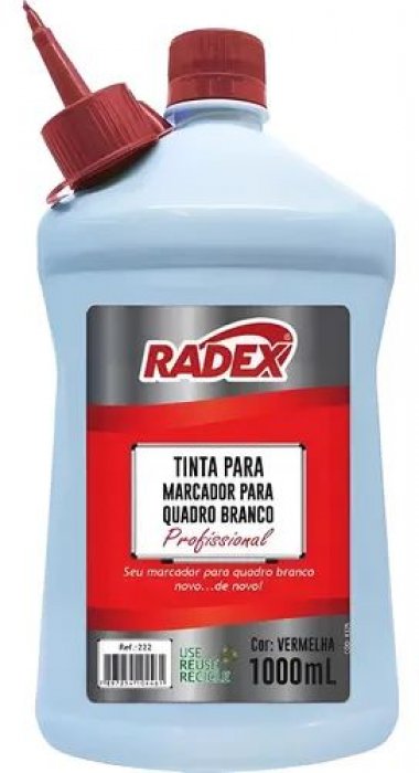 Tinta Pincel Quadro Branco em Litro Vermelho Radex - 222