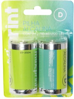 Pilha Grande  D  Maxprint Lr20 Alkalina  C/2  756401