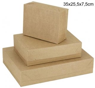 Caixa Presente C/tampa Kraft Retang G 35X25,5X7,5Cm Cristina