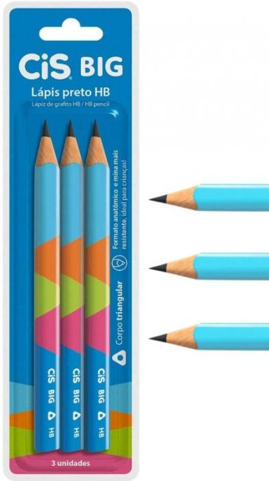 Lapis Preto CIS Big Jumbo Triangular Hb Bl/3