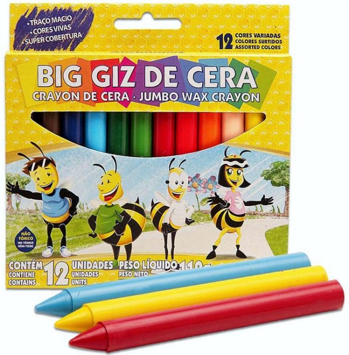 Giz Cera **Grosso  12 Cores  09111  Acrilex