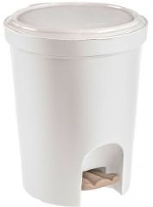 Lixeiro Plastico C/Pedal 13,5L Branca Redondo Bettanin