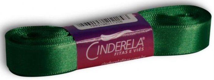 Fita Cetim 15Mm X 10 Mt Verde Bandeira Cinderela