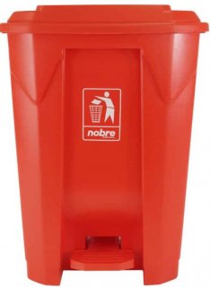 Lixeiro Plastico C/Pedal Seletivo 50L Vermelho Nobre 59177 (Plasticos)