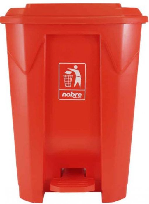 Lixeiro Plastico C/Pedal Seletivo 50L Vermelho Nobre 59177 (Plasticos)