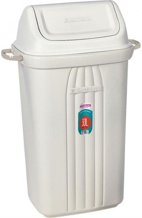 Lixeiro Plastico Basculante 30L Branco Sanremo 283