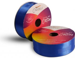 Rolo Fita Cetim 38Mm X 50 Mt Azul Royal  Cinderela