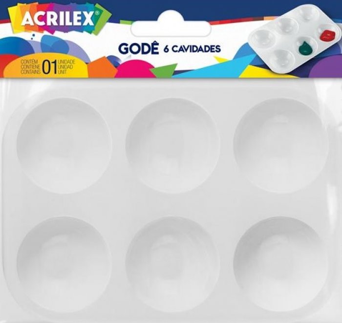 Paleta para Pintura Gode Retangular 6C Plast. Acrilex