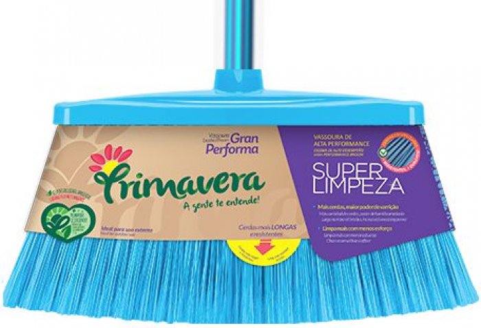 Vassoura de Nylon 35X18CM C/Cabo 120CM Gran Performa 134 Primavera