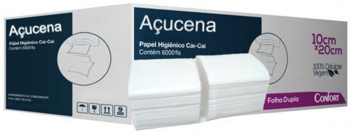 Papel Hig. Cai Cai F.Dupla C/6000 100%Cel. Acucena Extra Luxo