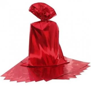 Pacote Presente Saco Metalizado Vermelho 30X45
