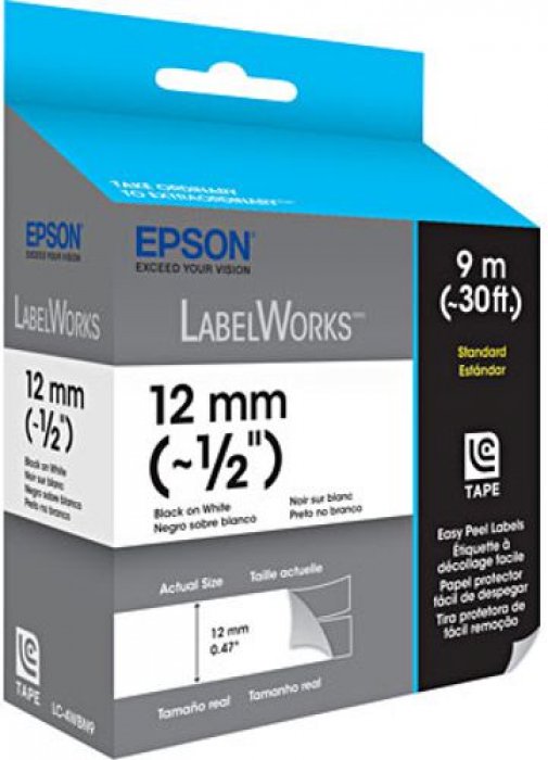 Fita Rotuladora Epson Lc-4WBN9 Preto no Branco