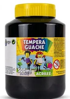 Tempera Guache 500 Ml Preto