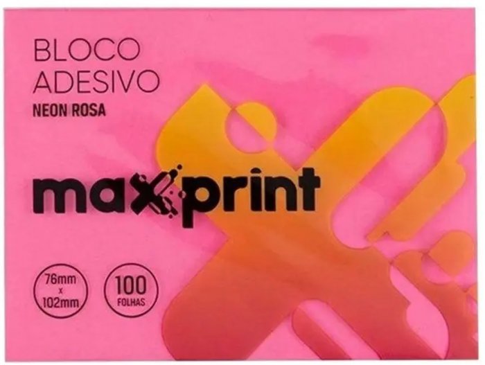 Bloco Adesivo **Maxprint** 743416 *76X102* Rosa Neon 100FLS
