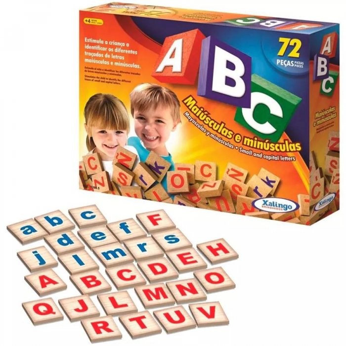 Jogo Alfabeto Abc Maiusculas e Minusculas 72PC Xalingo 5266.5
