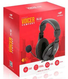 Headset Fone C/microfone P2 C3Tech Ph-60Bk Voicer Confort 40Mm