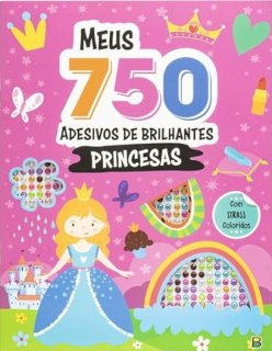 Livro Colorir Princesas com 750 Adesivos Brilhantes 32PAG - Todolivro 1174002