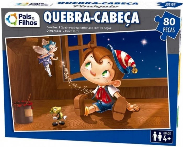 Quebra-Cabeca Pinoquio 80 Pecas 2851 Pais e Filhos