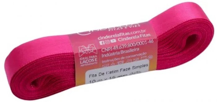 Fita Cetim 15Mm X 10 Mt Pink Cinderela