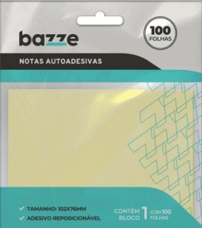 Bloco Adesivo **bazze** 76X102* Amarelo 100Fls 904683
