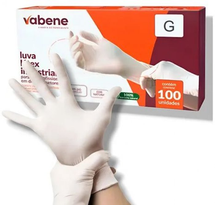 Luva Latex Branca *9-G* C/po Cx/100 Vabene 11782