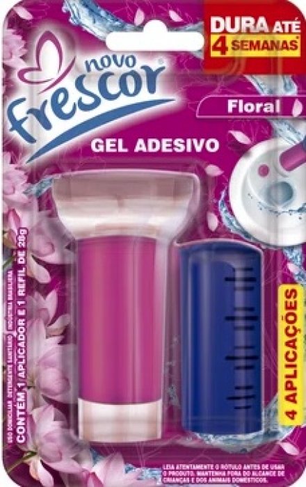 Gel Adesivo Sanitario C/Refil Floral Novo Frescor 28G - 4 Aplicacoes
