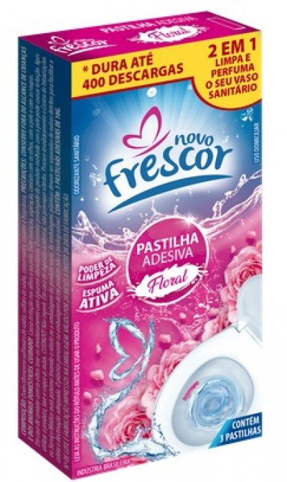 Pedra/Pastilha Adesiva Sanitaria C/3 Floral Novo Frescor
