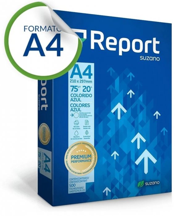 Papel A4 75GR. Azul Report PCT/500
