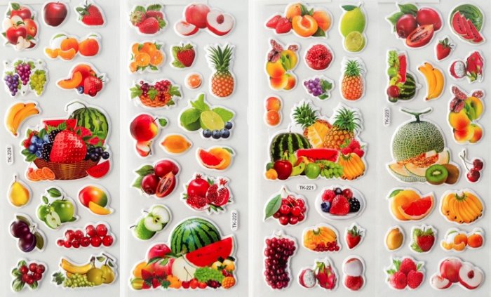 Adesivos Sortidos Frutas Moozi