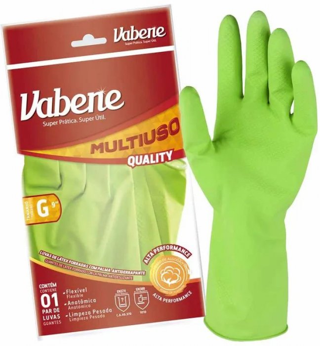 Luva Latex Verde *8-G* Moderada Vabene