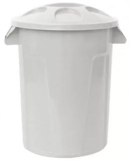 Lixeiro Plastico C/tampa 100L Branco